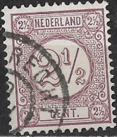 2 Puntjes In En 2 Naast De 1e N Van Nederland In 1876-1894 Cijfertype 2½ Cent Donkerlila NVPH 33 - Plaatfouten En Curiosa