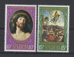 Sainte-Lucie 1969 243-44 ** Pâques Tableaux Ecce Homo De Guido Reni Et Résurrection Du Christ De Sodoma - St.Lucie (1979-...)