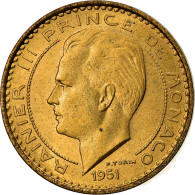 Monnaie, Monaco, Rainier III, 10 Francs, 1951, SUP, Aluminum-Bronze, Gadoury:MC - 1949-1956 Francos Antiguos