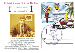 ROBERT JAMES "BOBBY" FISCHER, AMERICAN, CHESS CHAMPION, 1943 -2008, UNUSED, ROMANIA - Scacchi