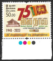 SRI LANKA 2023 75th Annivarsary Of The  Independence, Flag Ceylon, Tourism, Architecture, Traffic Light, MNH (**) - Sri Lanka (Ceylan) (1948-...)