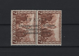 GREECE IONIAN ISLANDS 1941 7 DRACHMAS + 7 DRACHMAS PAIR MNH/MH STAMPS OVERPRINTED ITALIA....   ONE STAMP IS MH  HELLAS N - Ionische Inseln