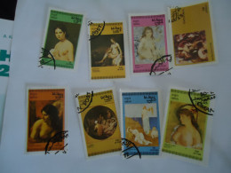 OMAN USED  STAMPS 8 PAINTINS WOMENS NUDES - Desnudos