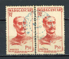 MADAGASCAR (RF) - POUR ÉTUDE D'OBL.: - N° Yt 308 Obli. CàD BLEU Diam. 24 Cercle Int. Perlé  “AMBATO ???” De 1948 - Usati