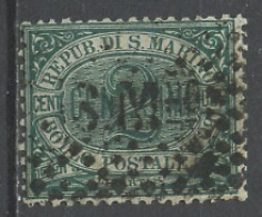 Saint Marin - San Marino 1877-90 Y&T N°1 - Michel N°1 (o) - 2c Chiffre - Oblitérés