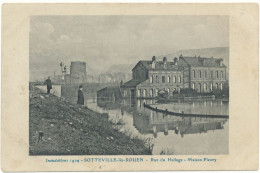 Sotteville Les Rouen , Inondations 1909 , Rue Du Hallage , Maison Fleury - Sotteville Les Rouen