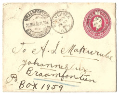 1905 Envelope WOLVEHOEK To BRAAMFONTEIN Transvaal. Scarce Destination. - Orange Free State (1868-1909)