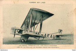 FARMAN AIR LINES The Famous Farman Goliath - 1919-1938: Entre Guerres