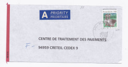 ENVELOPPE DE SUISSE POUR CRETEIL DU 16/01/1996 OISEAUX - Briefe U. Dokumente