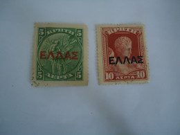 GRETE  GREECE USED 2  STAMPS  ELLAS - Kreta