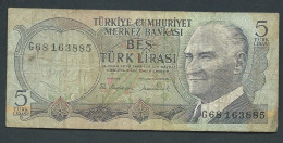 Turquie  /  TURKEY 5 LIRASI L. 1970  - G68163885 - Laura 13804 - Turkey