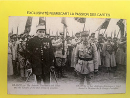 Delcampe - Aviateurs Heurteaux Et Fonck Devant Le Drapeau Du 2 Eme Groupe D Aviation Avions Guerre Militaria Conflit - Flieger