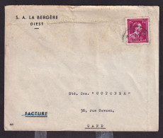 DDFF 273 -- Enveloppe TP Surcharge Typo Moins 10 % DIEST 1946 - Entete S.A. La Bergère - 1946 -10%