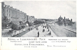 FRANCE - Hotel De Luxembourg - Nice - Hotel Des Etrangers - Tampon Au Verso - Carte Postale Ancienne - Bar, Alberghi, Ristoranti