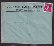 DDFF 275 -- 2 X Enveloppe TP Surcharge Locale Moins 10 % VERVIERS 1946 - Entete Léonard Lallemand à DISON - 1946 -10%