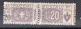Regno D'Italia (1914) - Pacchi Postali - 20 Lire ** - Con Piegolina Sull'angolo Superiore Sinistro - Colis-postaux