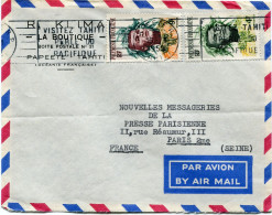 POLYNESIE FRANCAISE LETTRE PAR AVION DEPART PAPEETE 15-1-1959 POUR LA FRANCE - Storia Postale