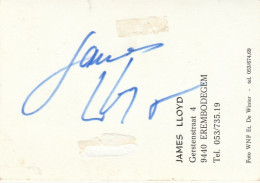 JAMES  LLOYD  - WAS  INGEKLEEFT  10,5 X7,3  Cm - Autografi