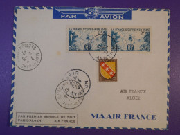 DG5   FRANCE   BELLE LETTRE  1947 1ER SERVICE PARIS ALGER AIR FRANCE    +AEROPHILATELIE +AFF. INTERESSANT+++ - Eerste Vluchten