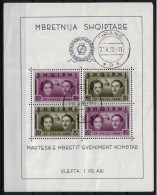 Albania Mi Block Nr 2  1938 Used , Cancelled, Obl. - Albanie