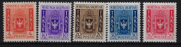 Albania Mi 35 - 39 Porto  1940 MNH/** Sans Charniere. Postfrisch - Albanien