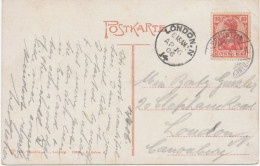 GB VILLAGE POSTMARKS 1906 CDS 22mm LONDON.N / 14 Arrival Postmark On Germany Pc From HOHNSTEIN / SÄCHS.SCHWEIZ - Storia Postale