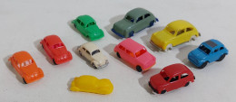 57581 Cs9 Lotto 10 Modellini Plastica 1/77 ? - Volkswagen / FIAT 500 / Innocenti - Andere & Zonder Classificatie