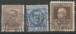 Libia Libya Italy Colony 1928/29 King VE2 Giubileo Permeggiani Floreale OVPT/SPST "Libia" Cpl 3v Set In VFU Condition - Lotti E Collezioni