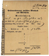 1863, " Mosbach " Selt. Reiseschein " Postomnibus" A 8055 - Briefe U. Dokumente