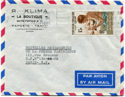POLYNESIE FRANCAISE LETTRE PAR AVION DEPART PAPEETE 5-2-1959 POUR LA FRANCE - Storia Postale