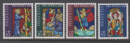 Suisse 1969 834-37 ** Vitraux Saint François D’Assise Saint Christophe Vierge Et L’Enfant - Unused Stamps