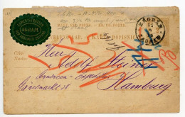 Hungary 1889 2k. Crown & Post Horn Postal Card - Zagrab / Zagreb To Hamburg, Germany - Postal Stationery