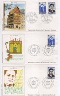 - 3 FDC EUROPA 1985 - ADAM DE LA HALLE - DARIUS MILHAUD - - 1985