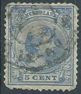 La Princesse Wilhelmine 5 Cent Bleu Année 1891 N° 35 Oblitéré - Oblitérés