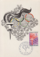 Carte  Maximum   FRANCE    Inauguration   Jeux  Olympiques  D' Hiver   GRENOBLE   1968 - Hiver 1968: Grenoble