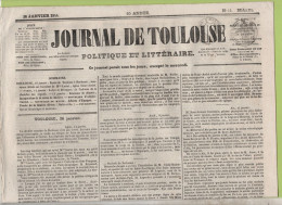 JOURNAL DE TOULOUSE 16 01 1844 - SAUVETAGE D'UNE AERONAUTE - NARBONNE - MAIRE DE TOULOUSE - AIX MORT PEINTRE CONSTANTIN - 1800 - 1849