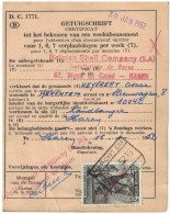 TR283 S/GETUIGSCHRIFT - CERTIFICAT ABTS Ouvrier Merchtem > Haren Belgian Shell Obl. C.F. Merchtem 1952 Croix St André - Documenten & Fragmenten