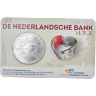 Pays-Bas, 5 Euro, 200th Anniversary Of The Dutch Bank, 2014, FDC, Silver Plated - Pays-Bas