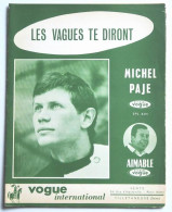 Partition Vintage Sheet Music MICHEL PAJE : Les Vagues Te Diront * 60's Vogue - Liederbücher