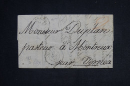 SUISSE - Cachet à Date De Bex Sur Lettre Pour Montreux En 1849 - L 149290 - ...-1845 Préphilatélie