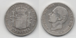 +  ESPAGNE   + 2 PESETAS 1882 + - Münzen Der Provinzen