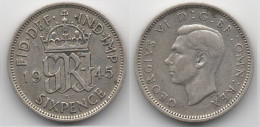 +  GRANDE BRETAGNE   + 6 PENCE 1945 + - H. 6 Pence