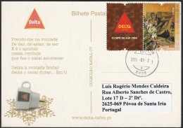 Postcard Delta Cafés - Stamp + Vignette > Mundifil 4505A -|- Postmark - Bobadela. 2015 - Covers & Documents