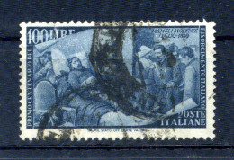 1948 Repubblica Italia N.591 USATO 100 Lire RISORGIMENTO - 1946-60: Afgestempeld