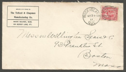 1911 Telford & Chapman Manufacturing Advertising Cover 2c Edward Rock Island PQ Quebec - Histoire Postale