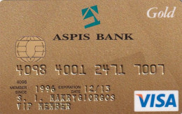 GREECE - Aspis Bank Gold Visa(Gemalto), 07/08, Used - Tarjetas De Crédito (caducidad Min 10 Años)