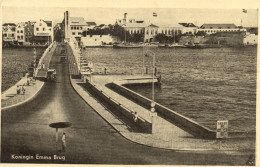 Curacao, W.I., WILLEMSTAD, Koningin Emma Brug, Pontoon Bridge (1940s) Postcard - Curaçao