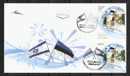 2018 Joint Israel En Estonia, MIXED FDC WITH BOTH STAMPS: Relationship / Flags - Joint Issues