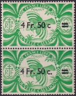 New Caledonia 1945 Sc 272 Calédonie 255b Pair With "missing Dot After C" Variety MNH** - Unused Stamps