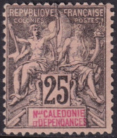 New Caledonia 1892 Sc 50 Calédonie Yt 48 MH* Disturbed Gum Heavy Hinge - Neufs